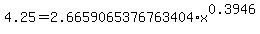 4.25=2.6659065376763404%2Ax%5E0.3946