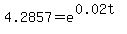 4.2857=e%5E%280.02t%29
