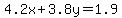 4.2x%2B3.8y=1.9