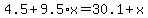 4.5%2B9.5%2Ax=30.1%2Bx