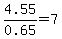 4.55%2F0.65+=+7