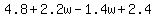 4.8+%2B+2.2w-1.4w+%2B+2.4