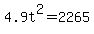 4.9t%5E2+=+2265