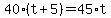 40%28t%2B5%29=45%2At
