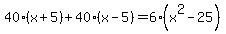 40%28x%2B5%29%2B40%28x-5%29=6%28x%5E2-25%29