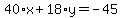 40%2Ax%2B18%2Ay=-45