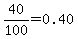40%2F100=0.40