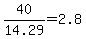 40%2F14.29+=+2.8