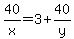 40%2Fx=3%2B40%2Fy