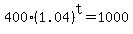 400%281.04%29%5Et+=+1000
