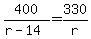 400%2F%28r-14%29=330%2Fr