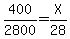 400%2F2800=X%2F28