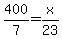 400%2F7+=+x%2F23