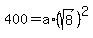 400=a%2A%28sqrt%288%29%29%5E2