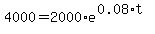 4000=2000%2Ae%5E%280.08%2At%29