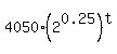 4050%2A%282%5E0.25%29%5Et
