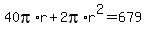 40pi%2Ar%2B2pi%2Ar%5E2=679