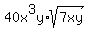40x%5E3y%2Asqrt%287xy%29