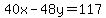 40x+-+48y+=+117