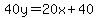 40y=20x%2B40