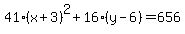 41%28x%2B3%29%5E2%2B16%28y-6%29=656