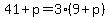 41%2Bp=3%289%2Bp%29
