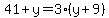 41%2By=3%28y%2B9%29
