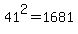 41%5E2=1681