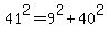 41%5E2+=+9%5E2+%2B+40%5E2