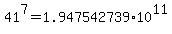 41%5E7+=+1.947542739%2A10%5E11