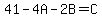 41-4A+-2B=C