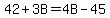 42%2B3B=4B-45