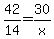 42%2F14+=+30%2Fx