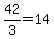 42%2F3=14