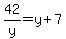 42%2Fy=y%2B7