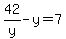 42%2Fy-y=7