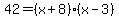 42=%28x%2B8%29%2A%28x-3%29