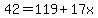 42=119%2B17x