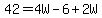 42=4W-6%2B2W
