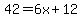 42=6x%2B12