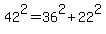 42%5E2+=+36%5E2%2B22%5E2
