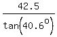 42.5%2Ftan%2840.6%5Eo%29