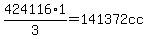 424116%2A1%2F3+=+141372+cc