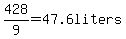 428%2F9=47.6liters