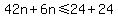 42n%2B6n%3C=24%2B24