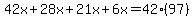 42x%2B28x%2B21x%2B6x=42%2897%29