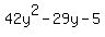 42y%5E2-29y-5