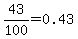 43%2F100=0.43