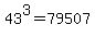 43%5E3+=+79507