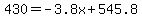 430=-3.8x%2B545.8